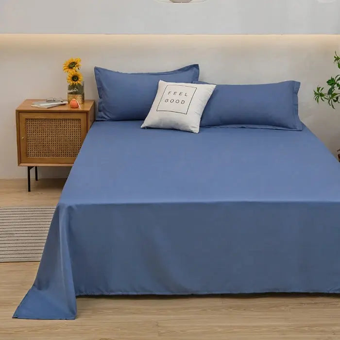 1pc Solid Color Flat Bed Sheet Soft Home Linen for Single/Double/Queen/King Beds from PriceLows™