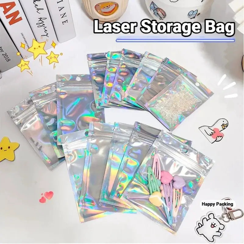 Holographic Resealable Storage Bags | Moisture Proof | 6X10 Cm | 10 Pack