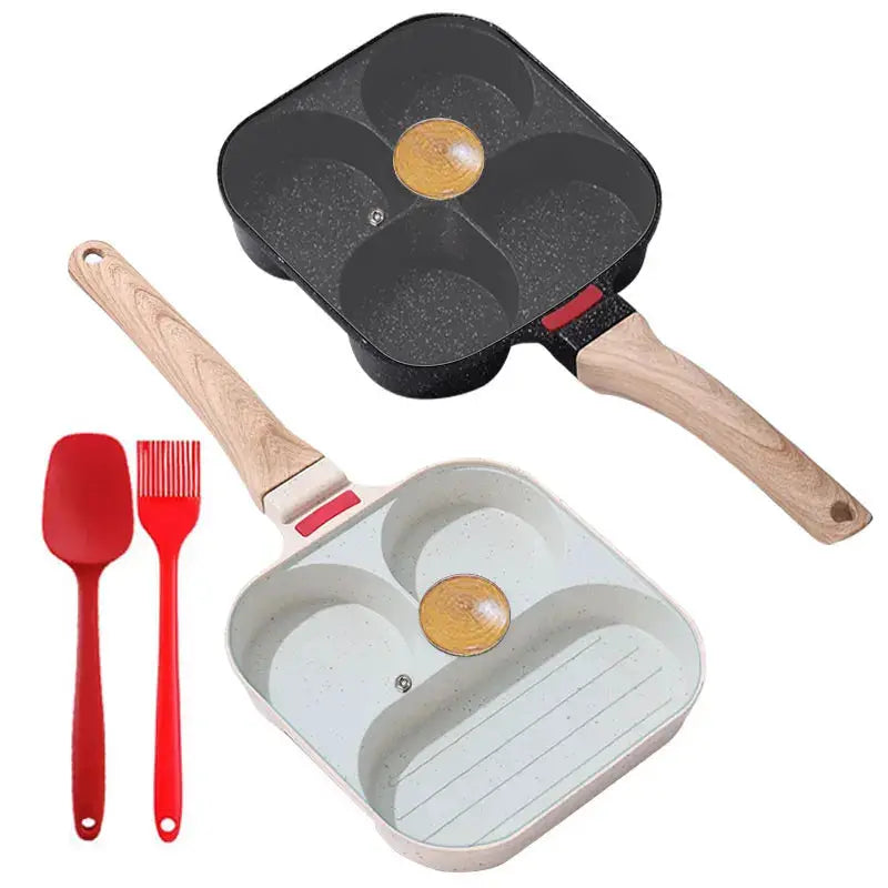 Egg Frying Pan With Lid | 3/4 Cup Capacity | Nonstick Aluminum