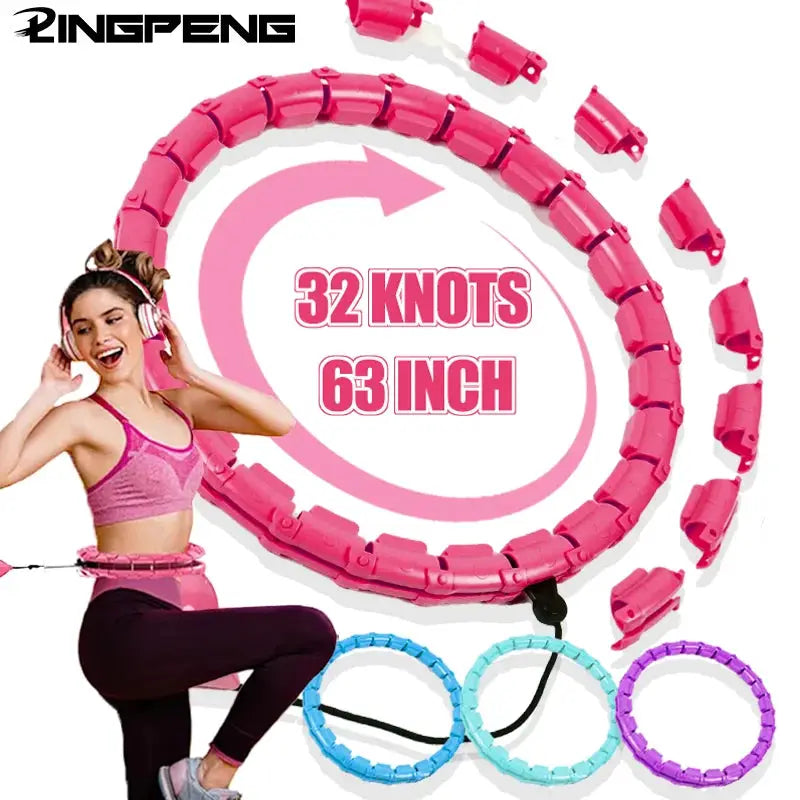 Weighted Adjustable Hula Hoop | Shock Absorbing Massage | Infinite Knot Link