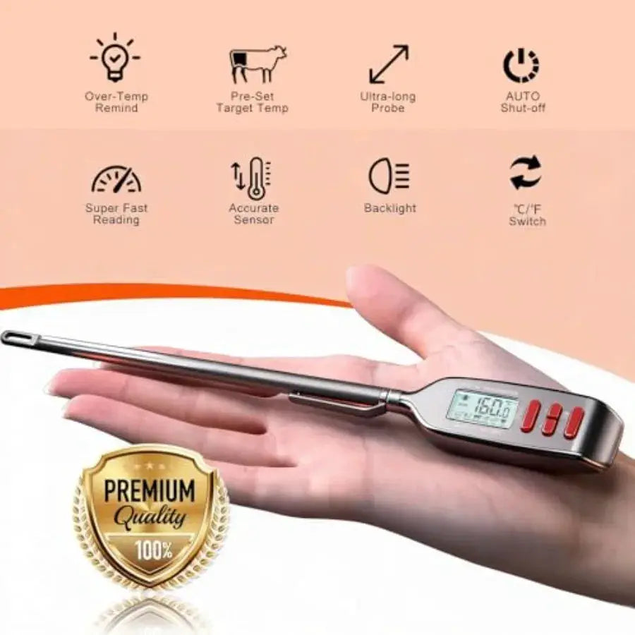 Meat Thermometer Digital Smart Instant Read Food Thermometer with Super Long Probe for Cooking Grilling Baking Kitchen Candy BB from PriceLows™