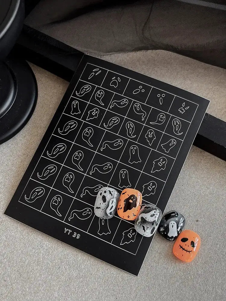 Jelly Halloween Skeleton Stickers Nail Art Cool Evil dark style decorative Nails Sticker DIY Trendy Manicure Ornaments Supplier from PriceLows™