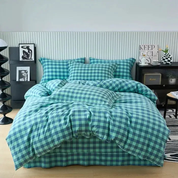 Duvet Cover | 100% Cotton | Plaid Style | 160X210 And 220X240