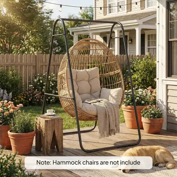 Hammock Chair Stand Only Heavy Duty Solid Steel A-Frame for Hanging Hammock, Egg Chair, Max Load 330 LBS, Black from PriceLows™