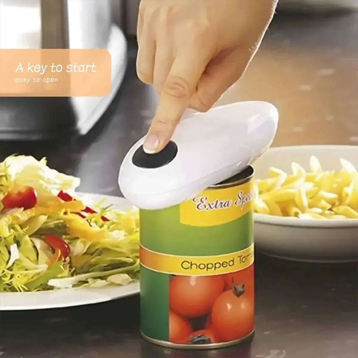 Electric can opener easy and easy to open cans and bottles complimentary 8-character bottle opener (Self provided 2 AA batteries from PriceLows™