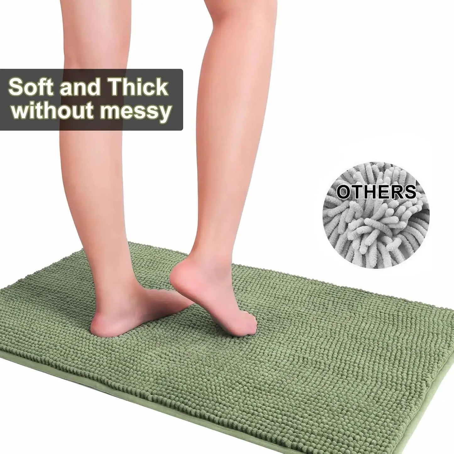 Bathroom Rugs Sets 3 Piece, Non-Slip Chenille Bath Rug - Ultra Soft, Washable, Super Absorbent Bath Mat for Bathroom, To from PriceLows™