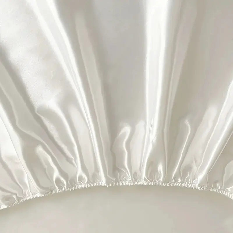Satin Fitted Sheet | Solid Color | Elastic Band | 140x200 To 180x200 Cm
