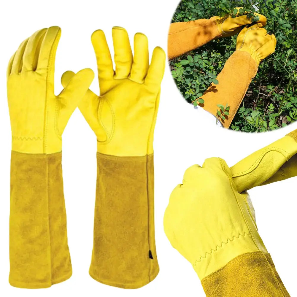 1 Pair Long Thorn Proof Gardening Gloves with Forearm Protection Leather Labor Protection Long Elbow Gloves Best Garden Gift from PriceLows™