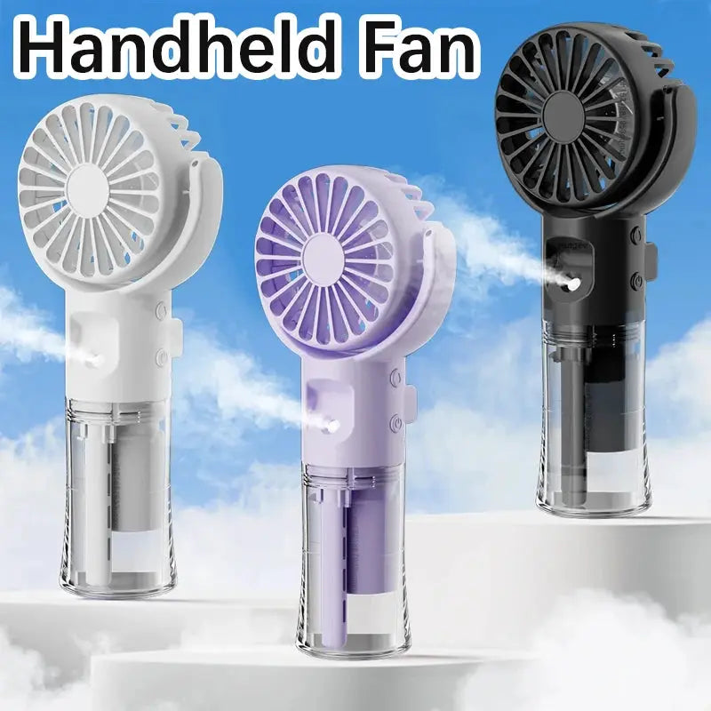 Mini Portable Handheld Fan | Usb Rechargeable | Humidifier Mist | 4 Speed Settings