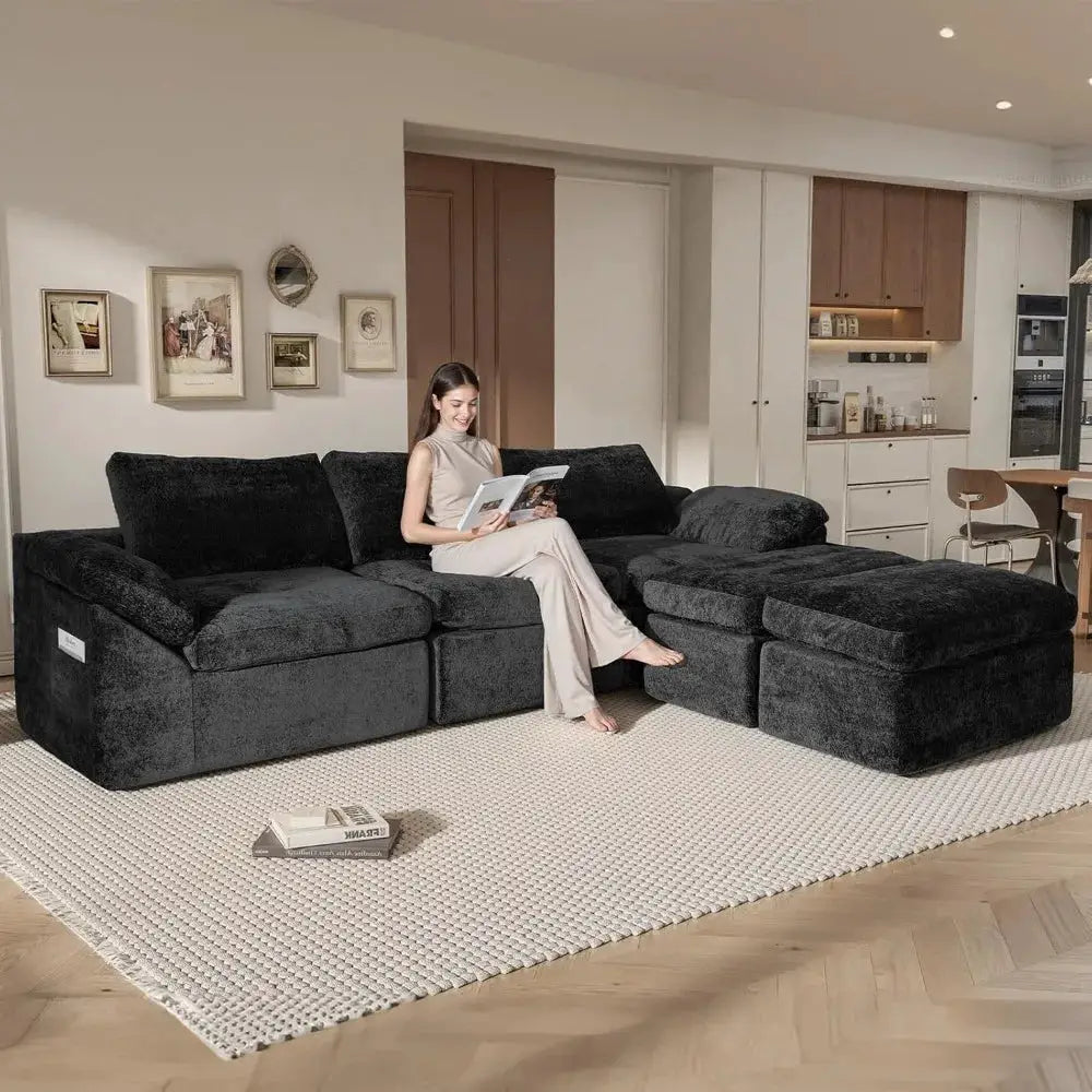 Modular Sectional Sofa | U-Shape Design | Deep Seat Comfort | 5-Seater from PriceLows™