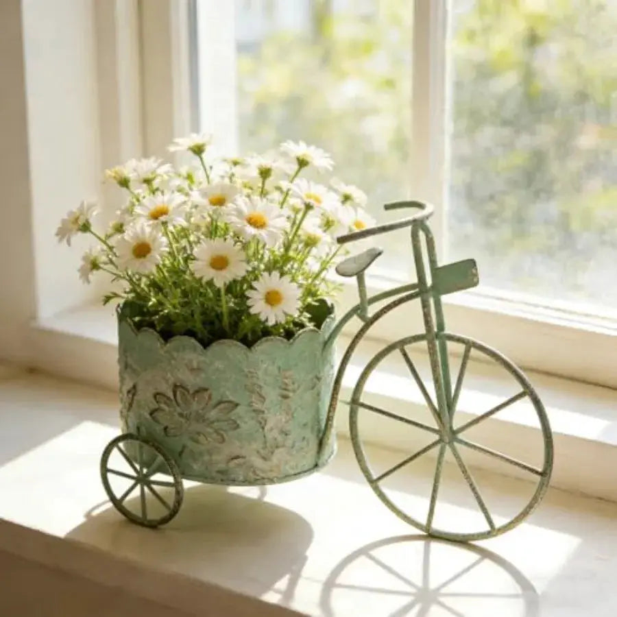 Vintage Metal Bicycle Planter Rustic Distressed Iron Flower Pot Plant Stand for Succulent Cactus Bonsai Herbs Flower Pot Indoor from PriceLows™