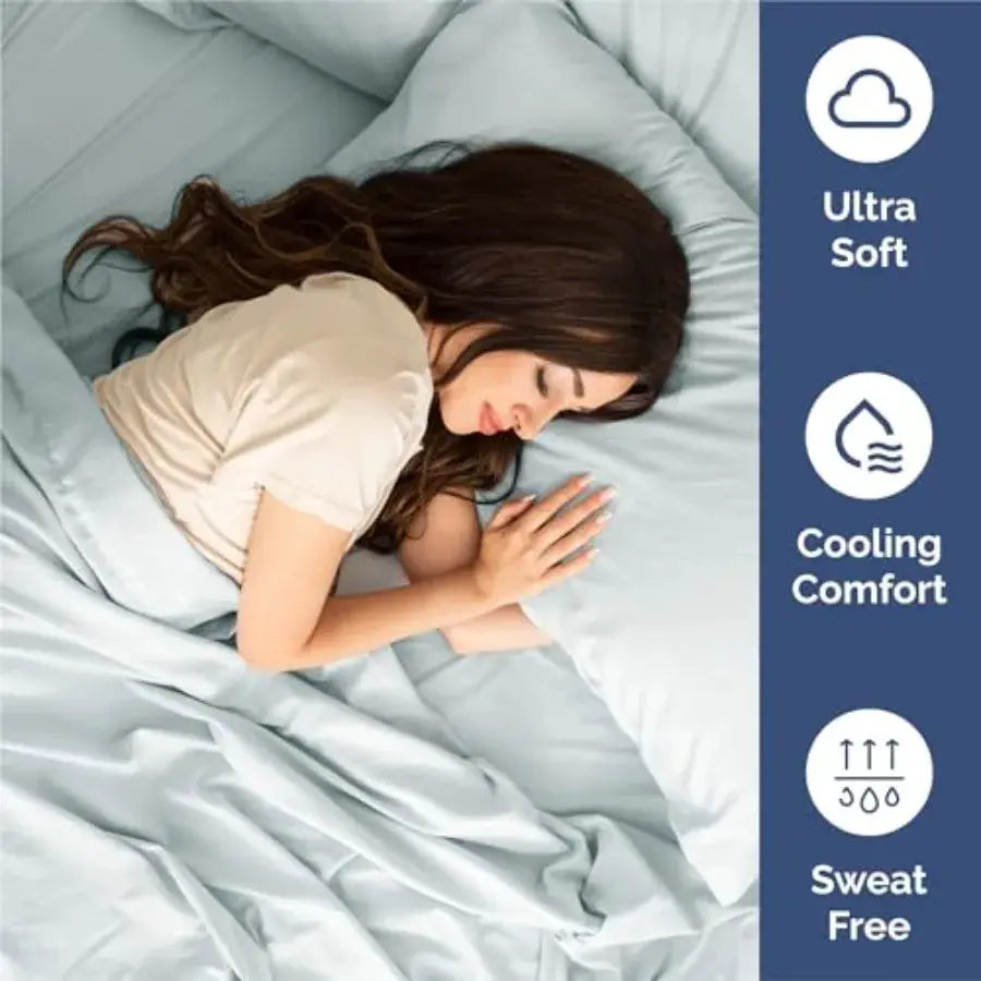7 Pcs Sheet Set - Comfy, Breathable and Cooling - Soft Hotel Luxury Bedding for Women, Men,,Teens and - 1 Flat and 2 Fitted She from PriceLows™