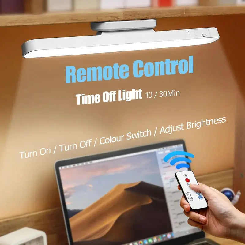 Remote LED Desk Lamp Magnetic Hanging Night Light USB Rechargeable Table Lamp 3 Colors Reading Light For Cabinet Closet Wardrobe from PriceLows™