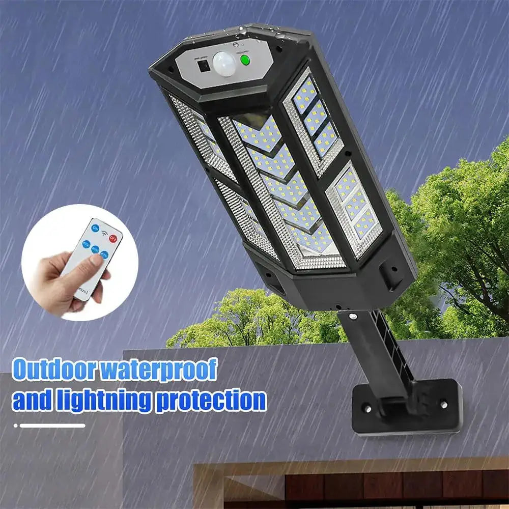 LED solar wall light, IP65 waterproof solar floodlight, with remote control, suitable for gardens, patios, and parking lots. from PriceLows™