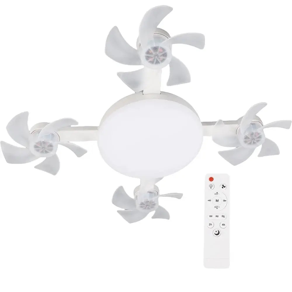 Ceiling Fan | Remote Control | E26 and E27 Lamp Socket | 3 Speeds 4 Head