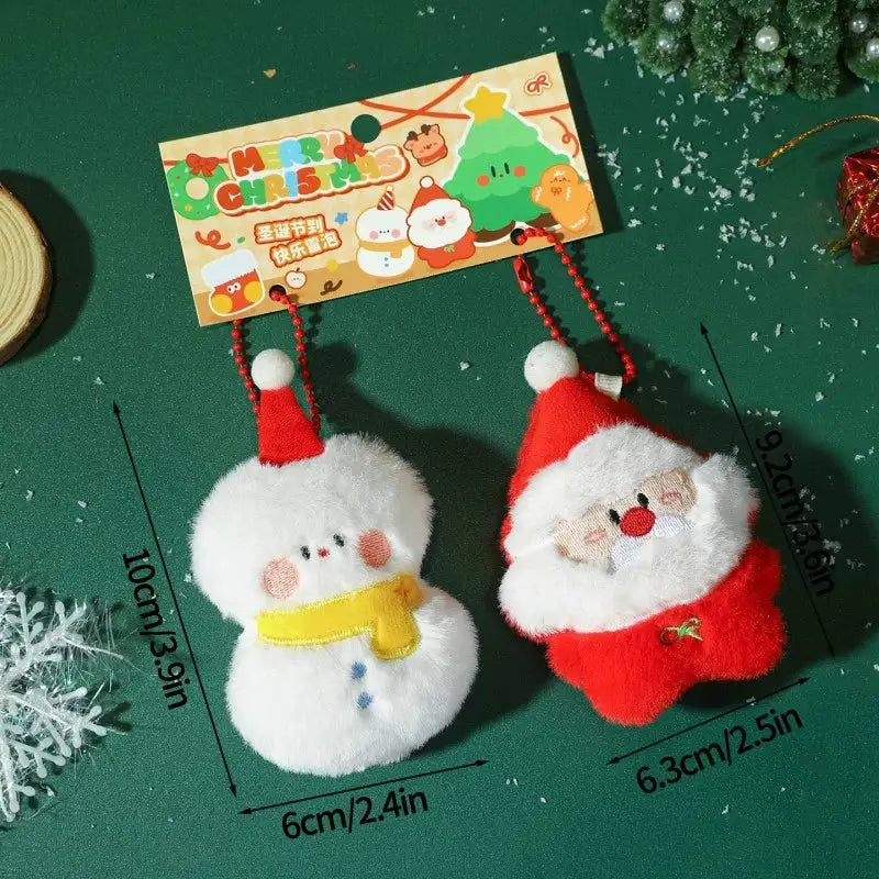 Hanging Plush Ornament | Santa Claus Snowman | Soft Touch Christmas Decoration