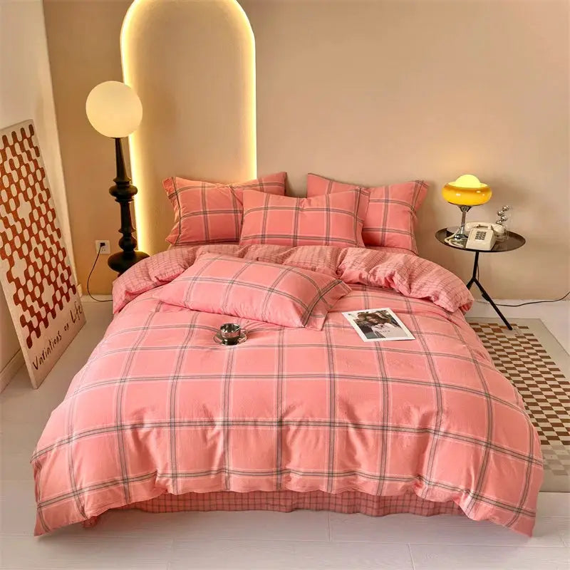 Duvet Cover | 100% Cotton | Plaid Style | 160X210 And 220X240