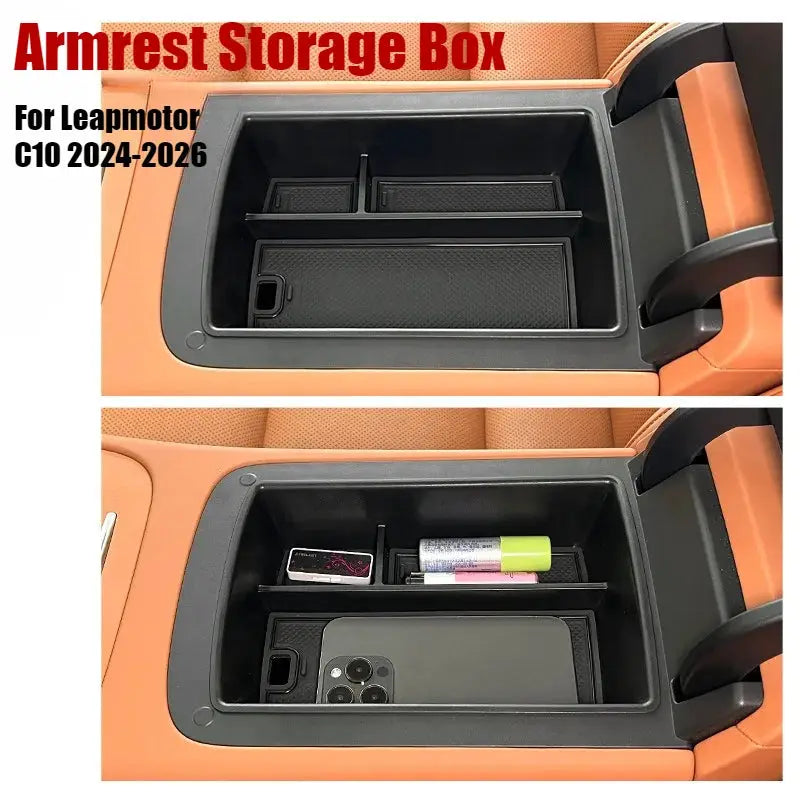 Armrest Storage Box For Leapmotor C10 2024-2026 Car Organizer Case Center Console Storage Tray Auto Interior Accessories TPE from PriceLows™