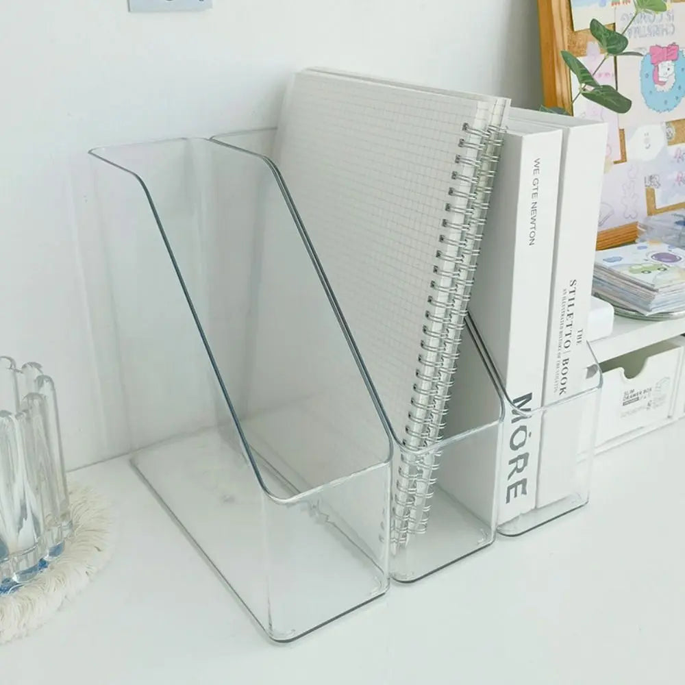 File Folder Holder | Transparent PET | Vertical File Organizer | 22.2 X 22.2 X 8 CM