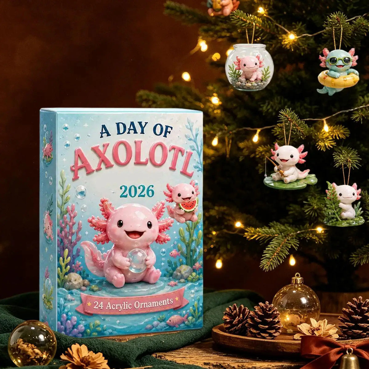 Christmas Advent Calendar | 24 Slot Frame | 2D Animal Acrylic | Kids Decor
