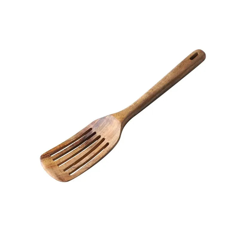 Teak Spatula Set Of 2 Wooden Spatula For Cooking Nonstick Cooking Utensils Long Handle Heat Resistant Slotted Turner Cookware from PriceLows™