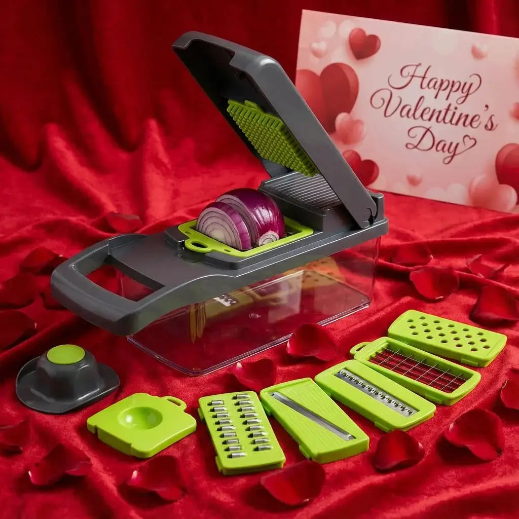 Safe Vegetable Cutter, Valentine's Day Gift Idea for Home Cooks. 33cm, Practical & Caring Present from PriceLows™