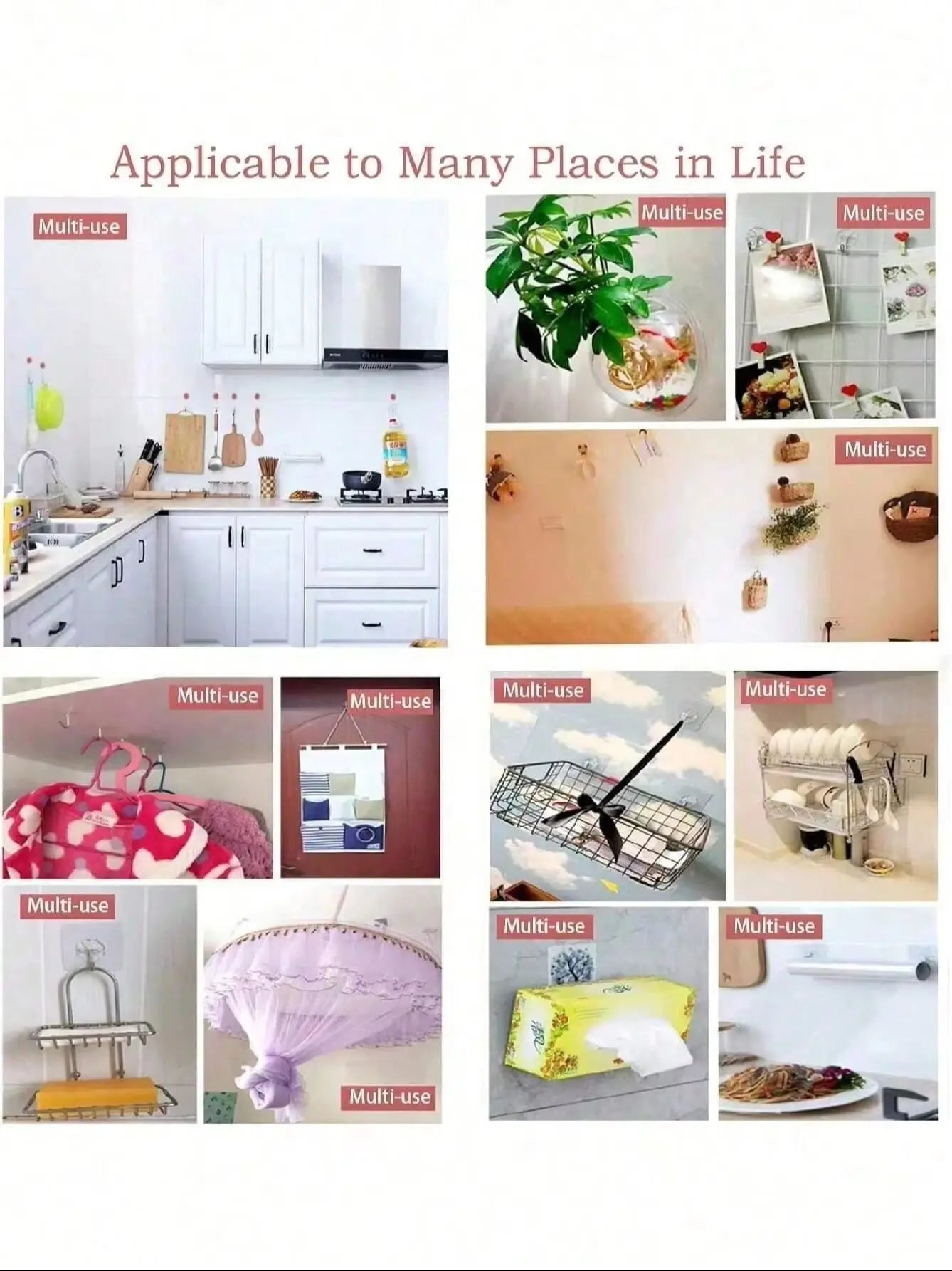10pcs Heavy Duty Adhesive Wall Hooks, Sticky Wall Hangers, Damage-Free, Waterproof from PriceLows™