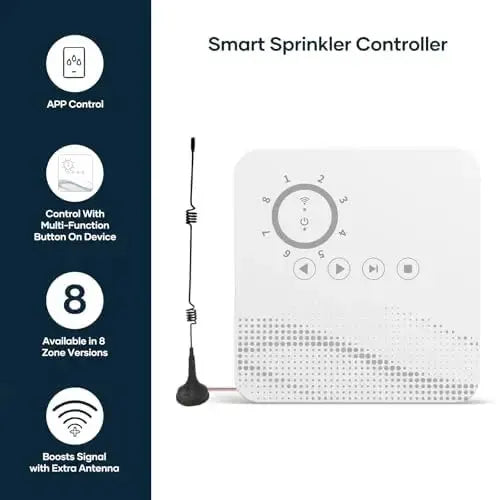 Tolviviov 8-Zone Smart Sprinkler Controller – WiFi App-Controlled, Weather-Based Watering Automation from PriceLows™