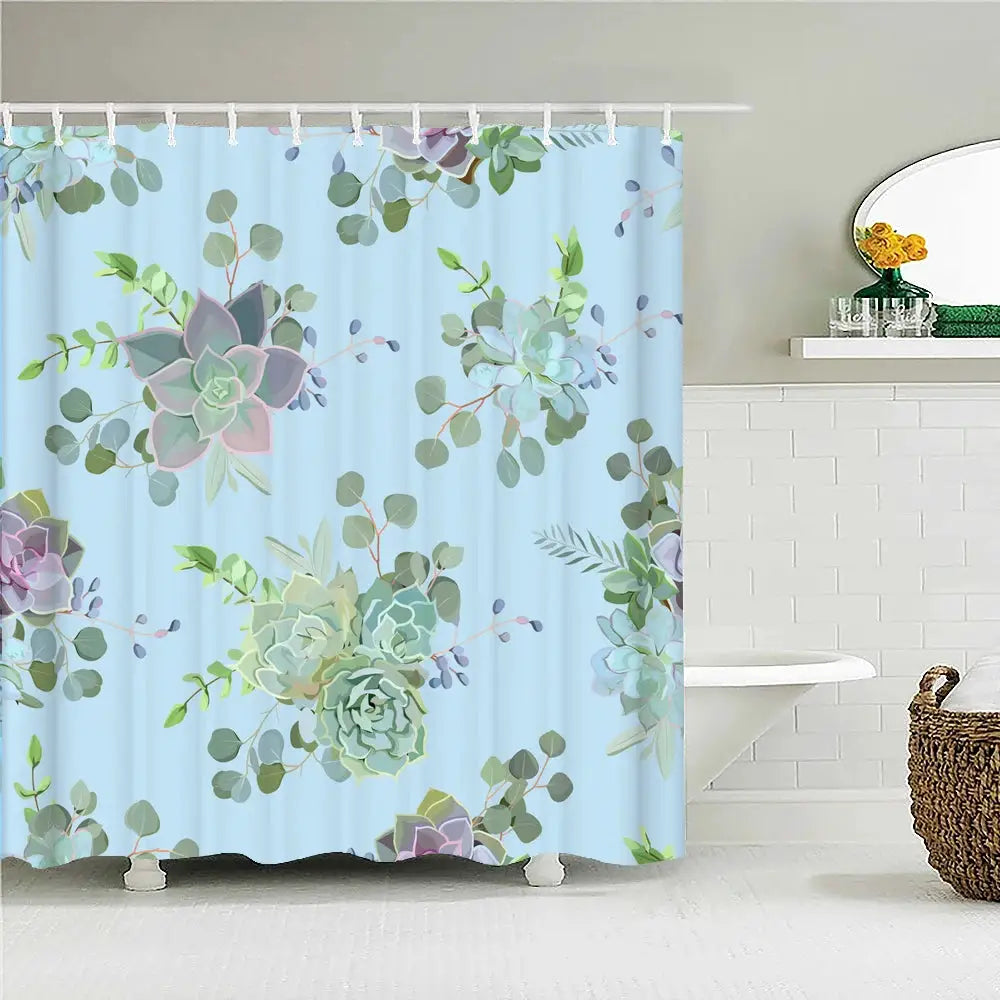 Tropical Leaves Palm Tree Bird Animals Pattern Shower Curtains Bathroom Curtain Waterproof Frabic Bath Bathroom Curtains from PriceLows™