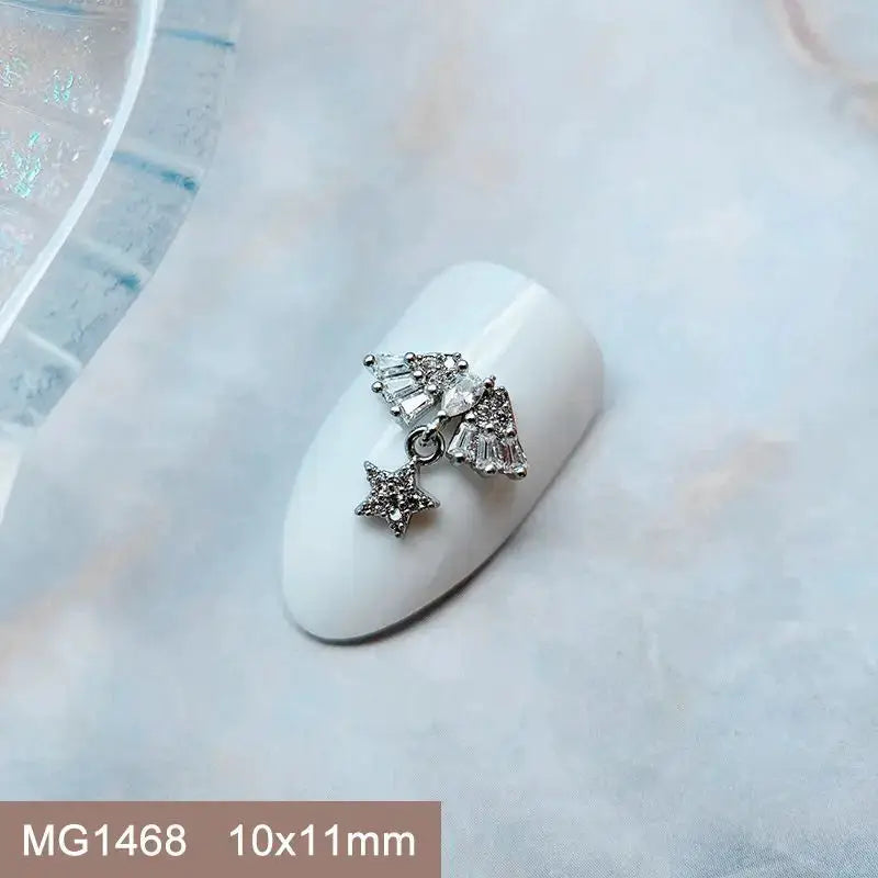 10pcs/lot Luxury Halloween Black Cross Heart Zircon Metal Nails Jewelry Decorations Nail Art Accessories Charms Parts Supplies from PriceLows™
