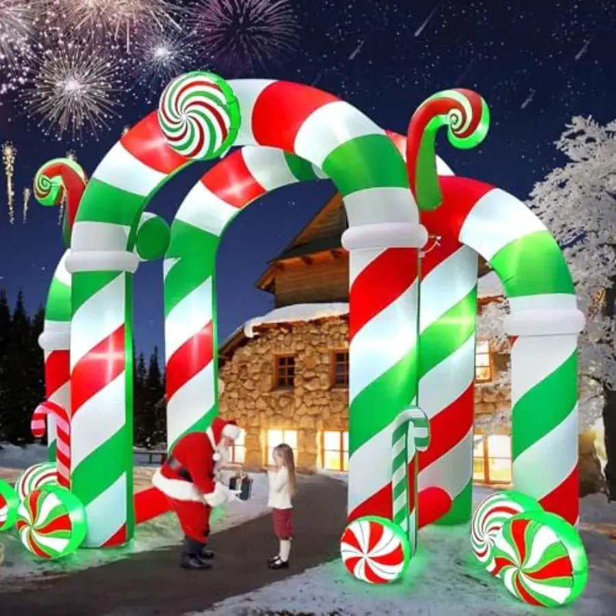 Christmas Inflatable Arch | Candy Arch Style | Outdoor Yard Decor | 13 Ft