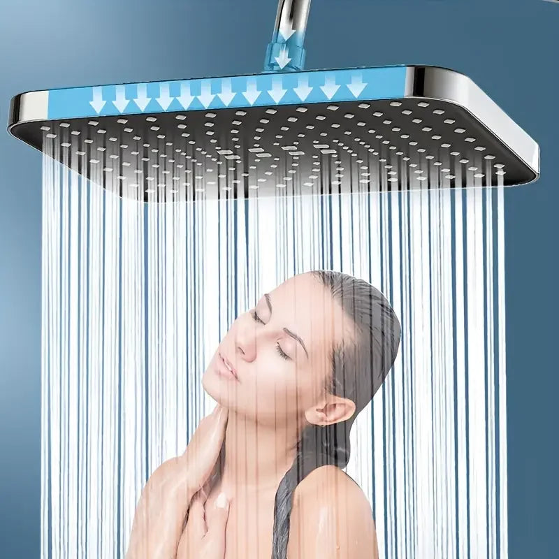 Shower Head | 12 Inch ABS High Pressure Rainfall | 360 Degree Adjustable Nozzle
