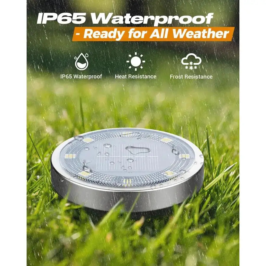 16 Pack Solar Lights Outdoor, 8 LED Solar Ground Lights IP65 Waterproof Flat Solar Disc Light, Pathway Lights for Garden Lawn Pa from PriceLows™