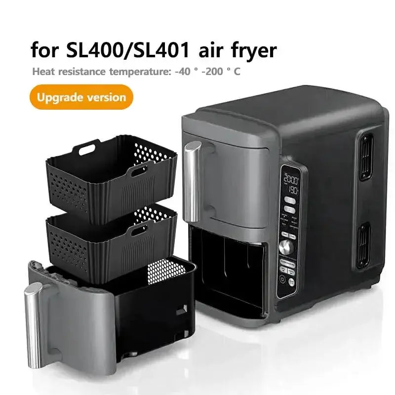 Air Fryer Silicone Liner | Ninja SL400 SL401 Compatible | 2 Drawer Bakeware