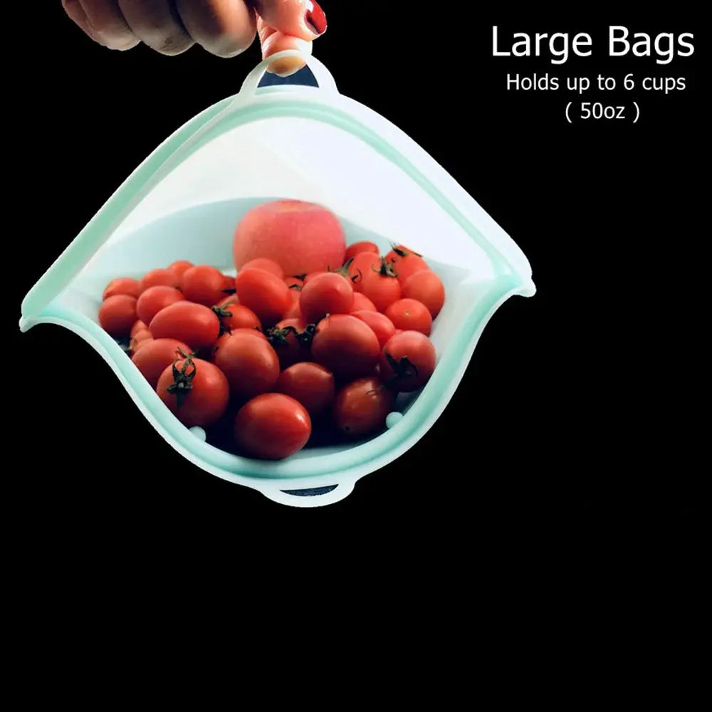 Silicone Reusable Food Bag | Leakproof | BPA Free | 500ml 1000ml 1500ml