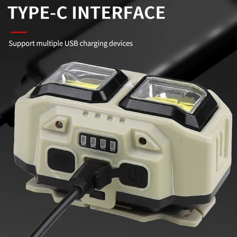 Powerful Induction COB LED Headlamp USB Rechargeable Head Flashlight Work Light Outdoors Camping Search Light Fishing Head Torch from PriceLows™