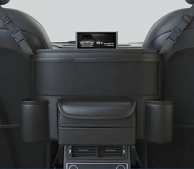 Leather Car Seat Middle Hanger Storage Bag Luxury Auto Handbag Holder Between Seats Tissue Water Cup Pockets Stowing Tidying from PriceLows™