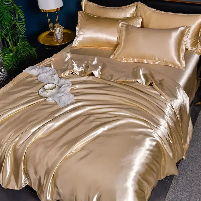 Satin Bedding Set | 100Gsm Silky Finish | Duvet Cover Set | Queen King Size