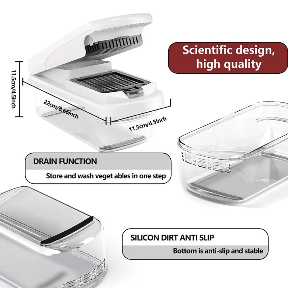 Vegetable Chopper | 15 In 1 Function | 8 Blades With Container