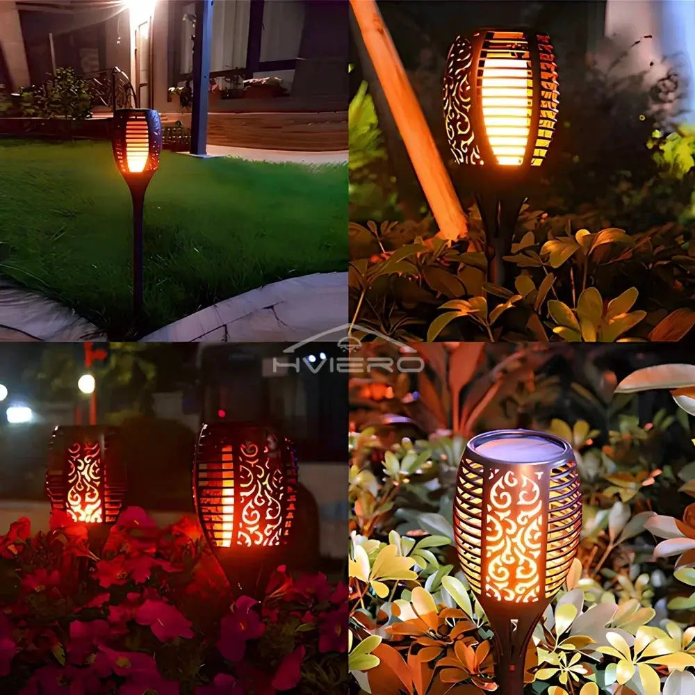 1/2/4/6/8/10PCS 12LED Solar Flame Torch Light Flickering Light Waterproof Torches Decoration Outdoor Lawn Yard Patio Floor Lamp from PriceLows™
