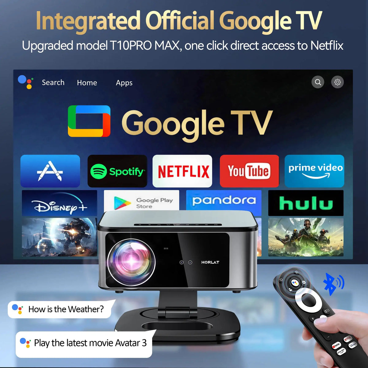 Smart Projector | 4K UHD | 3200 Lumens | Android 14