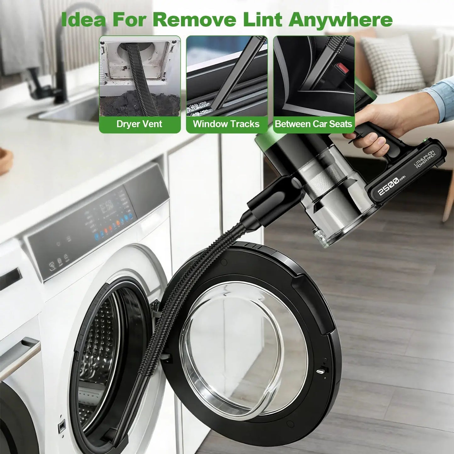 Cordless Vacuum Cleaner | 58KPa Suction | 55 Min Runtime | LED Lighting Brush