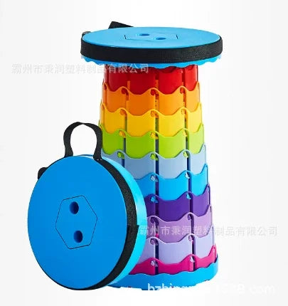Portable Plastic Folding Chair | Telescopic | Lightweight Outdoor Seat | 25x25x45