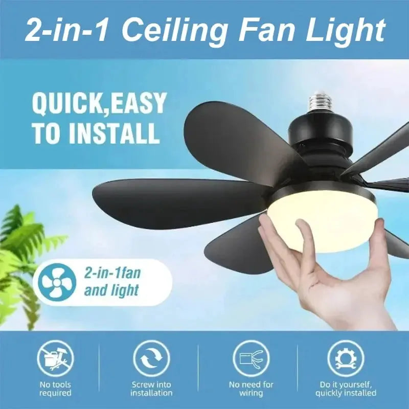 Ceiling Fan With Light | Remote | E27 Socket | Bedroom Kitchen