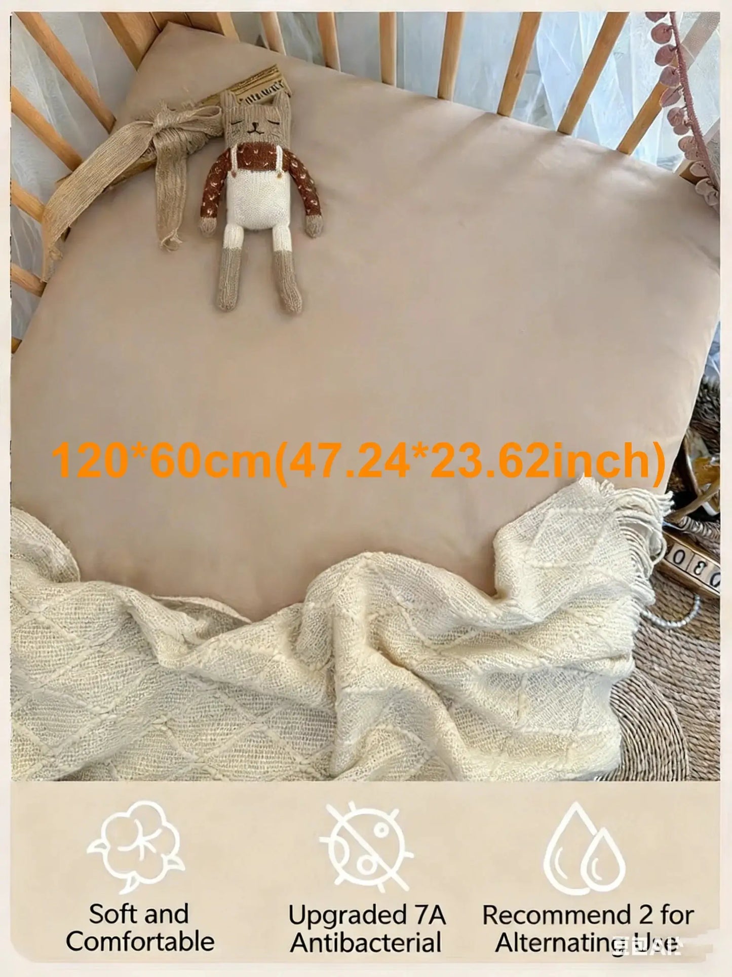 Toddler Crib Fitted Sheet, Skin-Friendly Mattress Protector Cover Ultra Soft Stretch Breathable Crib Mattress Sheet from PriceLows™