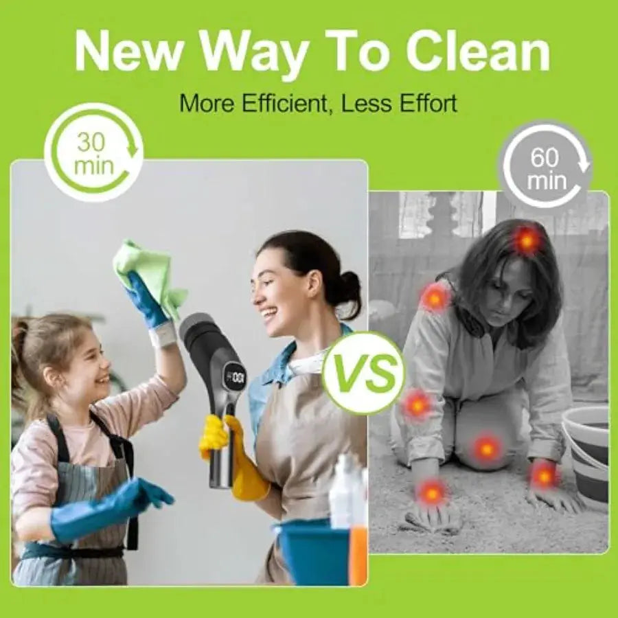 Electric Spin Scrubber | 10-in-1 | IPX7 Waterproof | Retractable Handle, 2-Speed