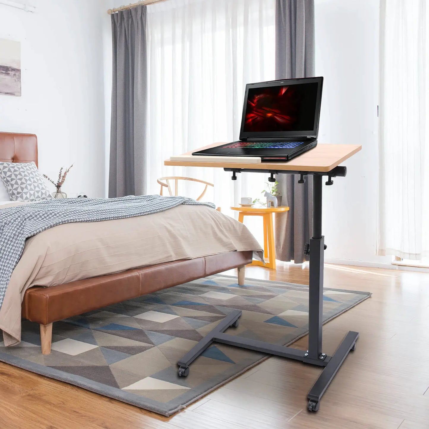 Mobile Standing Computer Desk Rolling Adjustable Height Mobile Workstation W/ Wheels for Standing Desk Laptop Study Home/Office from PriceLows™