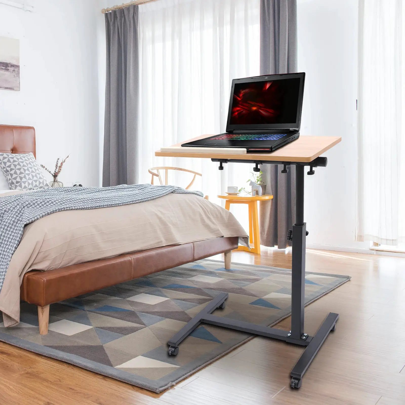 Mobile Standing Computer Desk Rolling Adjustable Height Mobile Workstation W/ Wheels for Standing Desk Laptop Study Home/Office from PriceLows™