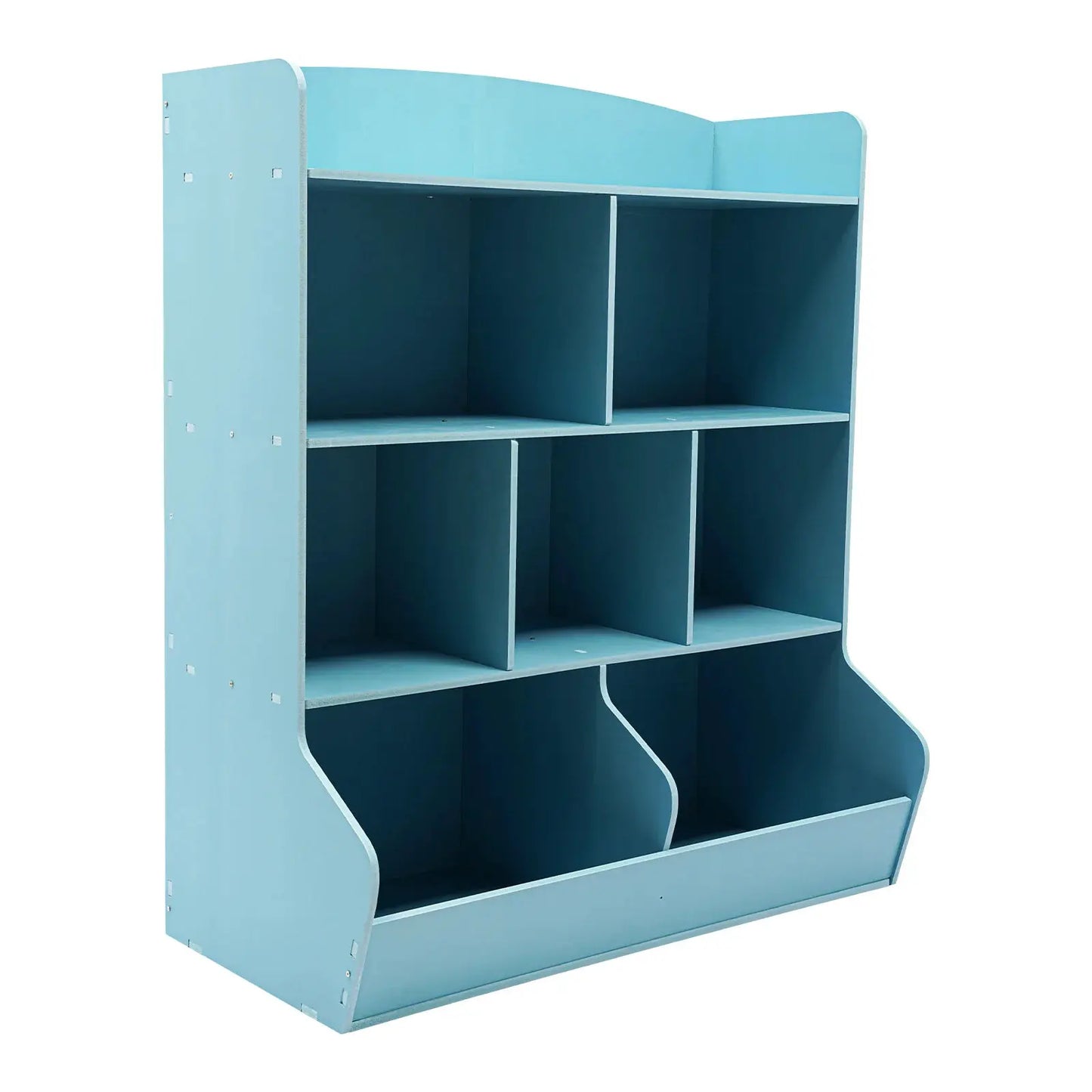 Kids Toy Storage Organizer 4 Tier Children Bookshelf Floor Standing Kid Bookcase Blue Toy Rack for Playroom Bedroom from PriceLows™