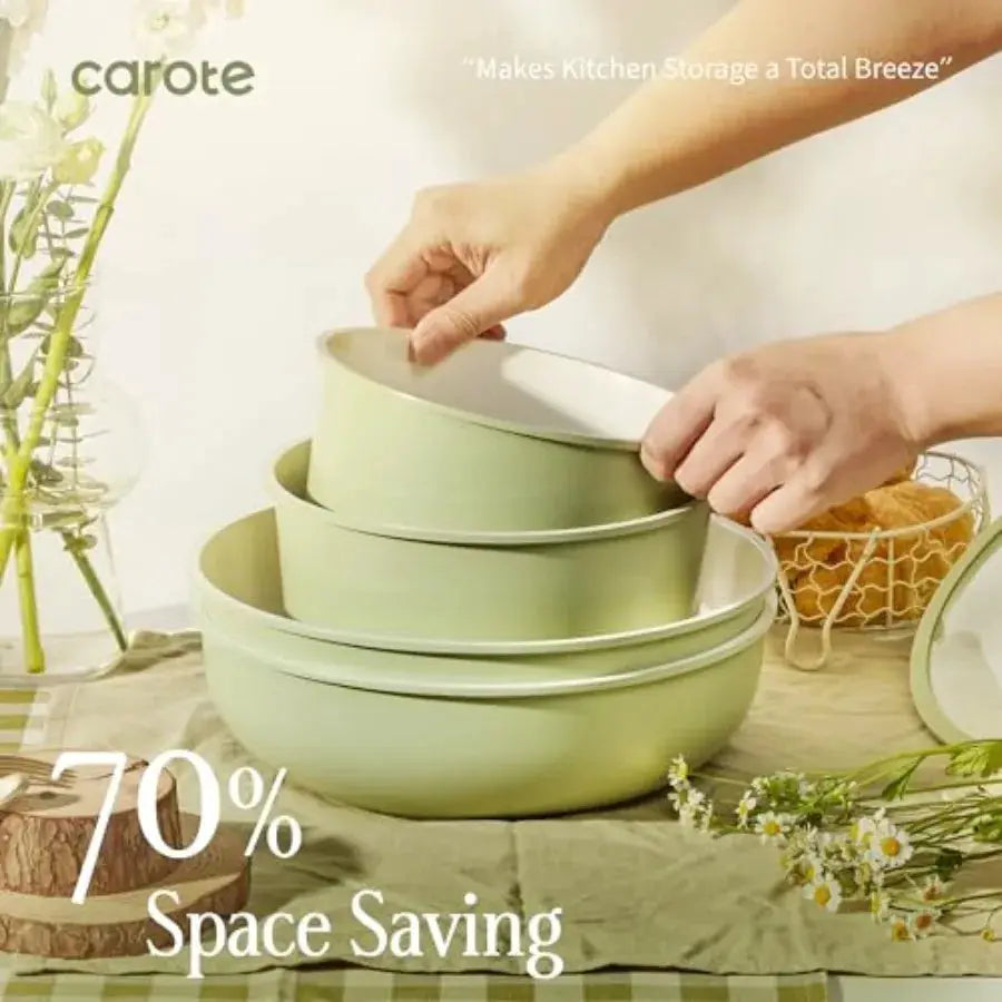25-Piece Ceramic Cookware Set, Nonstick Pots and Pans Set with Detachable Handle, Non-Toxic Kitchen Cooking Set, Dishwasher and from PriceLows™